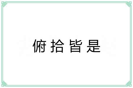 俯拾皆是 俯拾皆是