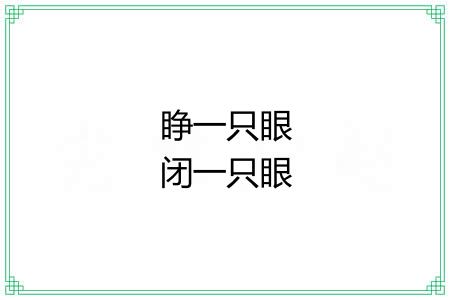 睁一只眼闭一只眼