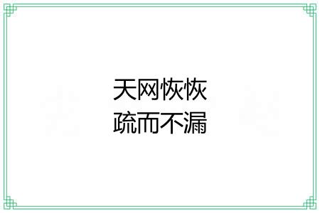 天网恢恢疏而不漏 天网恢恢疏而不漏