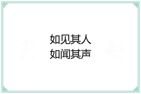 如见其人如闻其声