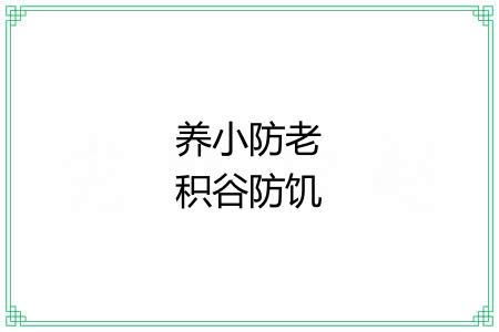 养小防老积谷防饥