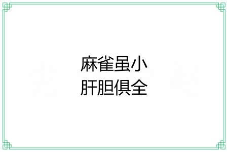 麻雀虽小肝胆俱全