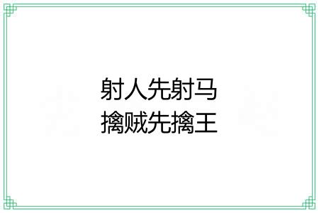 射人先射马擒贼先擒王 射人先射马擒贼先擒王